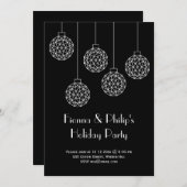 Modern Holiday Party Black Kaart (Voorkant / Achterkant)