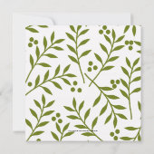 Modern Holiday Party Invitation Green Red Berries Kaart (Achterkant)