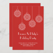 Modern Holiday Party Red Kaart (Voorkant / Achterkant)