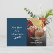 Modern Holiday Photo Verloving Save The Date (Staand voorkant)