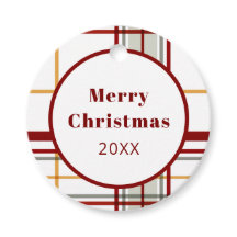 Modern Holiday Red Green Gold Plaid