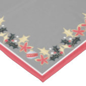 Modern Holiday Rood Goud & Zilver Ornamenten Grijs Tafelkleed (Gekanteld)