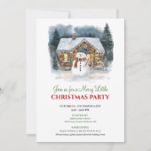 Modern Holiday Scene Watercolor Christmas Invite Kaart (Voorkant)