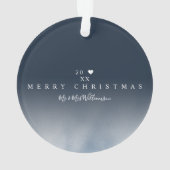 Modern Holiday Silver Bird Branch Wreatfoto Ornament (achterkant)