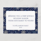 Modern Holiday Snowflake Photo Briefkaart (Achterkant)