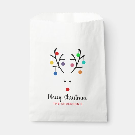 Modern Holiday Whimsical Reindeer Kerstmis Bedankzakje (Voorkant)