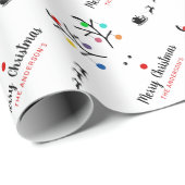 Modern Holiday Whimsical Reindeer Kerstmis Cadeaupapier (Rol Hoek)