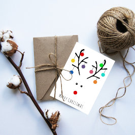 Modern Holiday Whimsical Reindeer Kerstmis Kaart