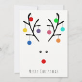 Modern Holiday Whimsical Reindeer Kerstmis Kaart (Voorkant)