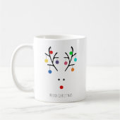 Modern Holiday Whimsical Reindeer Kerstmis Koffiemok (Links)