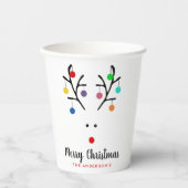 Modern Holiday Whimsical Reindeer Kerstmis Papieren Bekers (Voorkant)