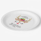 Modern Holiday Whimsical Reindeer Kerstmis Papieren Bordje (Gekanteld)