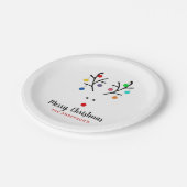 Modern Holiday Whimsical Reindeer Kerstmis Papieren Bordje (Gekanteld)