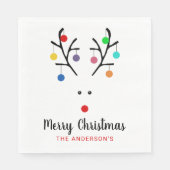 Modern Holiday Whimsical Reindeer Kerstmis Servet (Voorkant)