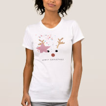 Modern Holiday Whimsical Reindeer Kerstmis T-Shir