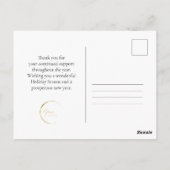 Modern Holiday Wreath Corporate Briefkaart (Achterkant)