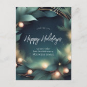 Modern Holiday Wreath Corporate Briefkaart (Voorkant)