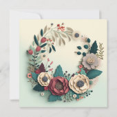 Modern Holiday Wreath Kaart (Achterkant)