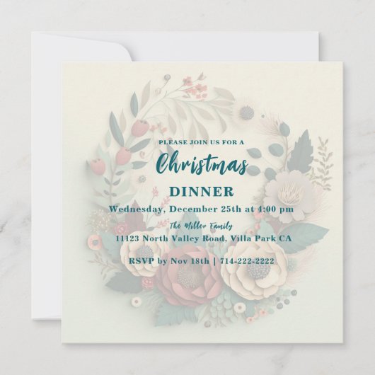 Modern Holiday Wreath Kaart (Voorkant)