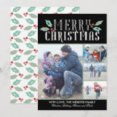 Modern Hollies 4 Feestdagenkaart (Voorkant / Achterkant)