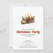 Modern Holly Berries Christmas Decoration Invite Kaart (Voorkant)