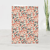 Modern Holly Berry Christmas Botanical Christmas Feestdagen Kaart (Achterkant)