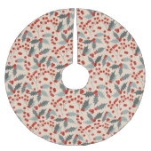 Modern Holly Berry Christmas Botanical Pattern Kerstboom Rok (Voorkant)
