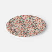 Modern Holly Berry Christmas Botanical Pattern Papieren Bordje (Gekanteld)