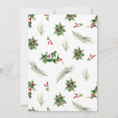 Modern Holly Berry Greenery Merry kerstfoto Feestdagenkaart (Achterkant)