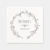 Modern, Holly Berry Holiday Servetten (Voorkant)