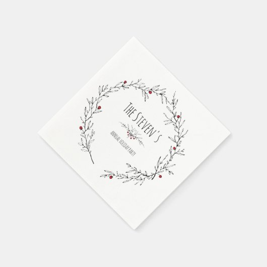 Modern, Holly Berry Holiday Servetten (Hoek)