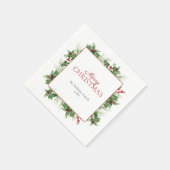 Modern Holly Berry kerst Napkins Servet (Hoek)