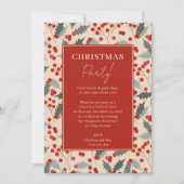 Modern Holly Berry Kerstparty Kaart (Voorkant)