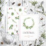 Modern Holly Berry Wreath Merry Kerstmis Feestdagenkaart<br><div class="desc">Op zoek naar een mooie, eenvoudige en moderne vakantiekaart? Kijk niet verder dan onze moderne Holly Berry Wreath Merry Kerstfeestdag Kaart! Deze verbluffende kaart biedt een ruim overzicht van feestelijke waterverf wintergroen, heilig en bessen, met de boodschap "Kerst van de groente" in een populaire handgeschreven kalligrafie en serif font duo....</div>