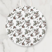 Modern Holly Christmas Botanische bessen patroon Bedankjes Labels (Achterkant)