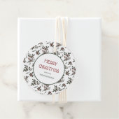 Modern Holly Christmas Botanische bessen patroon Bedankjes Labels (In situ)