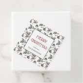 Modern Holly Christmas Botanische bessen patroon Bedankjes Labels (In situ)