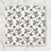 Modern Holly Christmas Botanische bessen patroon Bedankjes Labels (Achterkant)