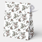Modern Holly Christmas Plant Pattern White Bedankdoosjes (Achterkant)