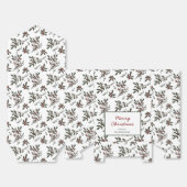Modern Holly Christmas Plant Pattern White Bedankdoosjes (Ongevouwen)