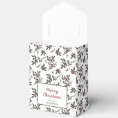 Modern Holly Christmas Plant Pattern White Bedankdoosjes (Open)