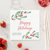 Modern Holly Company Holiday Party Servet (Insitu)