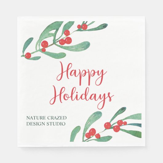 Modern Holly Company Holiday Party Servet (Voorkant)