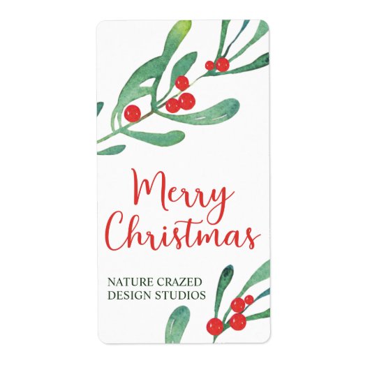 Modern Holly Company kerst Etiket (Voorkant)