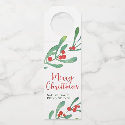 Modern Holly Company kerst Flessenhanger (Voorkant)