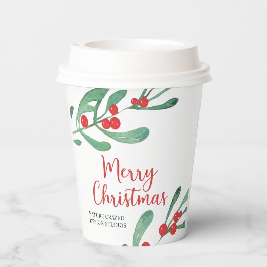 Modern Holly Company kerst Papieren Bekers (Achterkant)