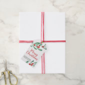 Modern Holly Company Kerstmis Cadeaulabel (Met Touw)