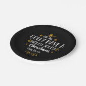 Modern Holly Jolly Kerstmis Script Grappig Feest Papieren Bordje (Gekanteld)