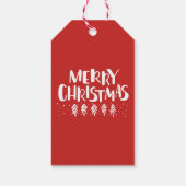 Modern Holly Jolly Merry Kerstwit script Cadeaulabel (Achterkant)