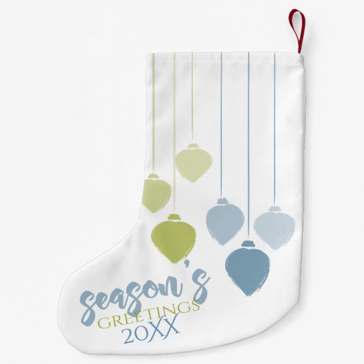 Modern Holly Jolly Minimalist Holiday Baubles Kleine Kerstsok (Achterkant)